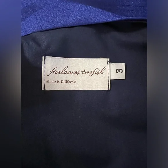 NWT FIVELOAVES TWOFISH x Nordstrom Girls 3 Blue Sleeveless Dress Made in CA, USA - Picture 4 of 11